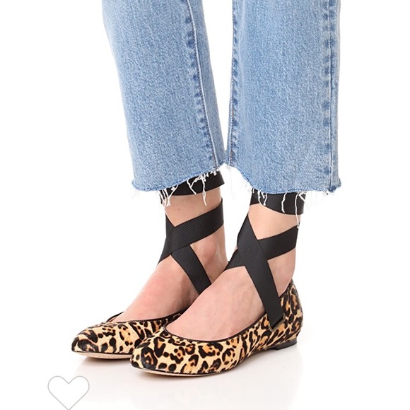 Splendid Shoes - Splendid Leopard Lace Up Ballet Flats Calf Hair